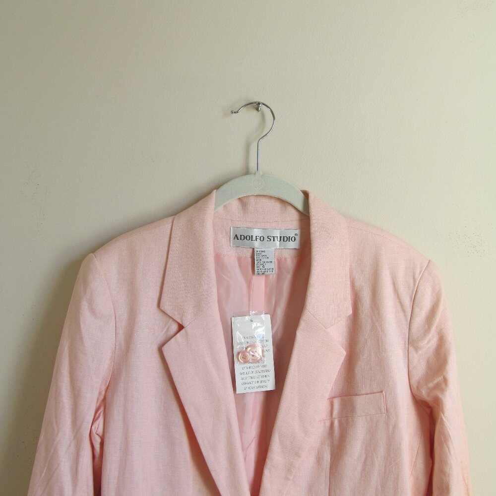 Vintage 90s NWT Adolfo Studio Linen/Cotton Blazer Jacket - Size S